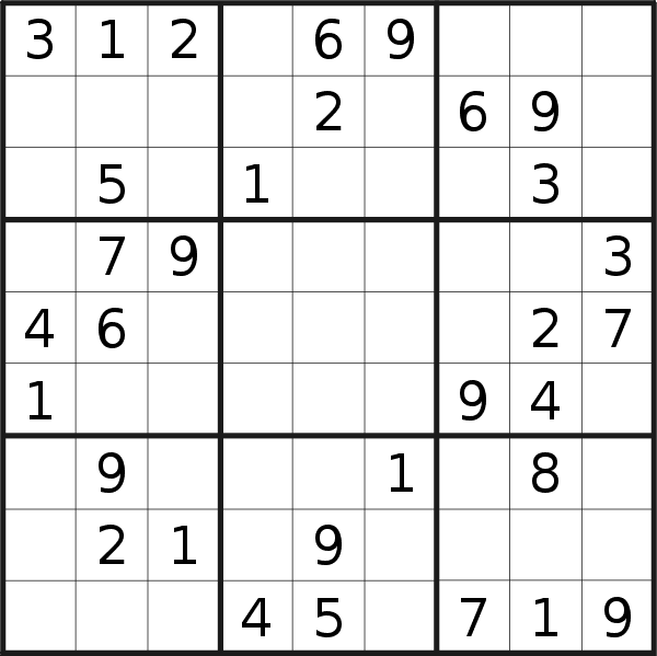 Sudoku puzzle for Wednesday, 13th of September 2023