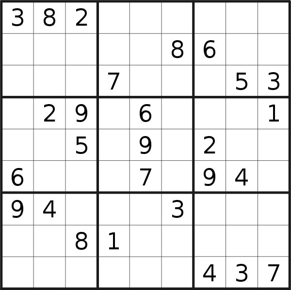 Sudoku puzzle for Thursday, 14th of September 2023