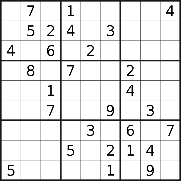 Sudoku puzzle for Saturday, 16th of September 2023