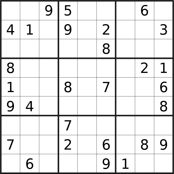 Sudoku puzzle for Saturday, 3rd of February 2024