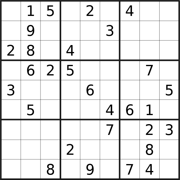 Sudoku puzzle for Friday, 16th of February 2024