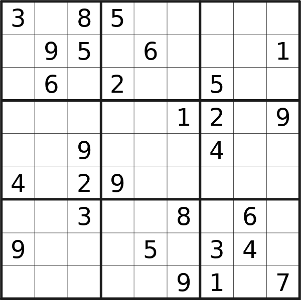 Sudoku puzzle for <br />Sunday, 14th of April 2024