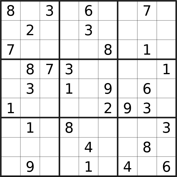 Sudoku puzzle for <br />Monday, 15th of April 2024