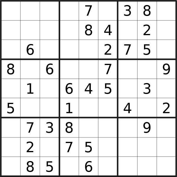 Sudoku puzzle for <br />Friday, 10th of May 2024