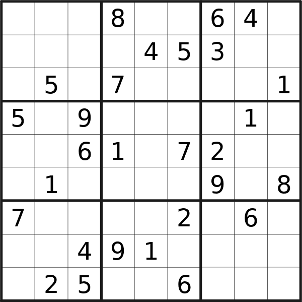 Sudoku puzzle for <br />Saturday, 11th of May 2024