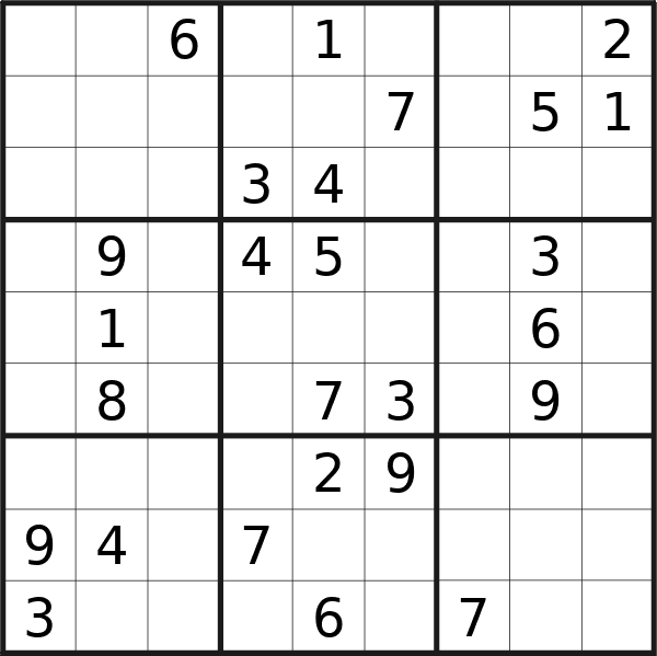 Sudoku puzzle for <br />Tuesday, 14th of May 2024
