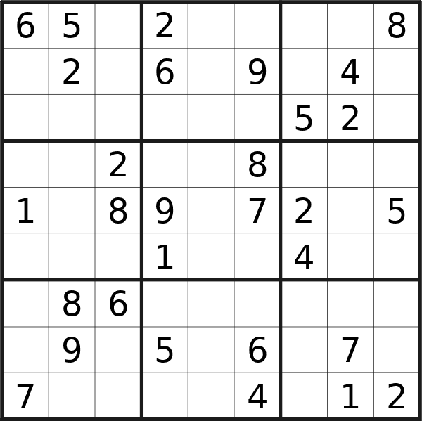 Sudoku puzzle for <br />Thursday, 30th of May 2024
