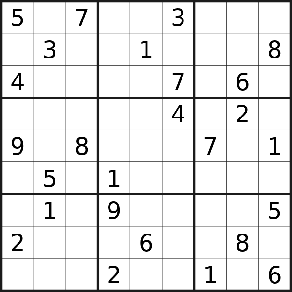 Sudoku puzzle for <br />Saturday, 1st of June 2024