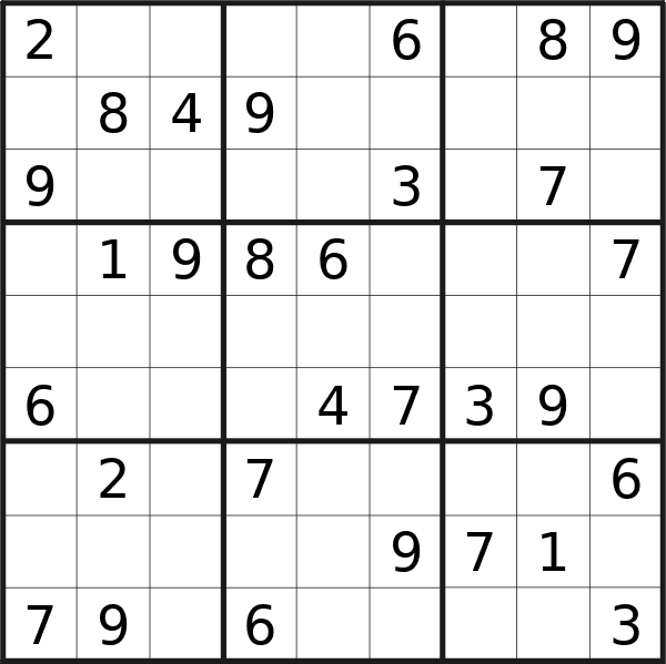 Sudoku puzzle for <br />Monday, 3rd of June 2024