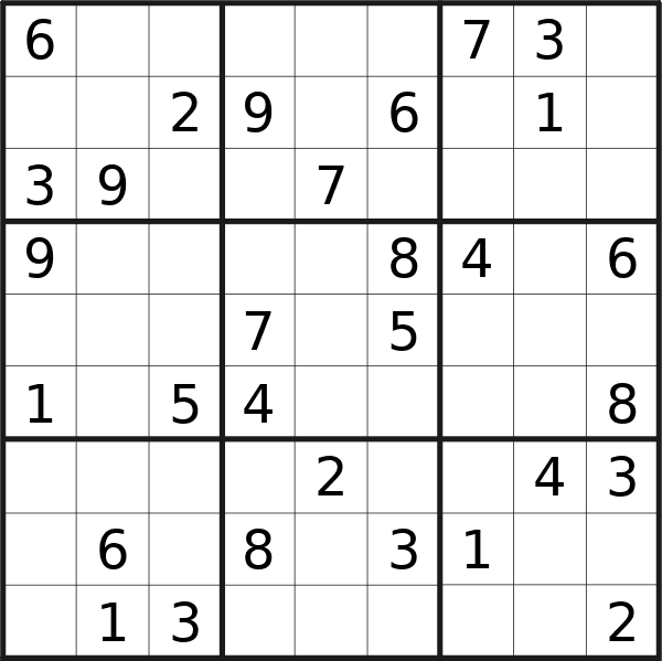 Sudoku puzzle for <br />Tuesday, 4th of June 2024