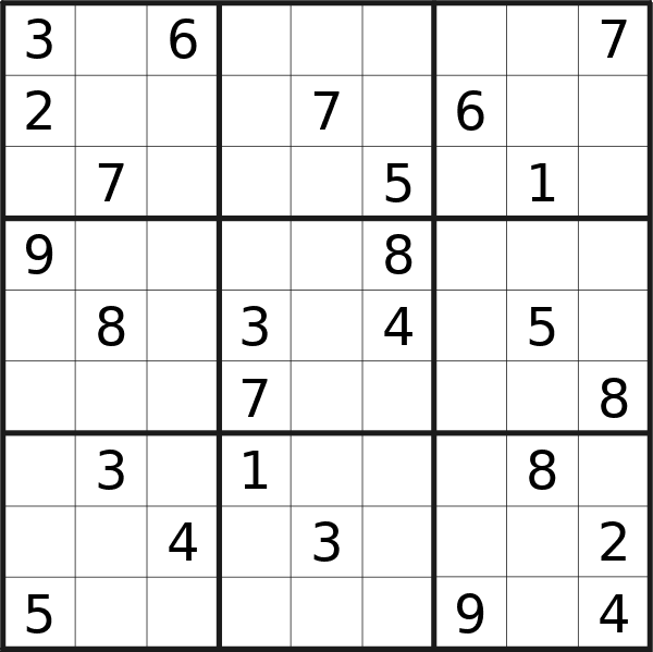 Sudoku puzzle for <br />Thursday, 13th of June 2024
