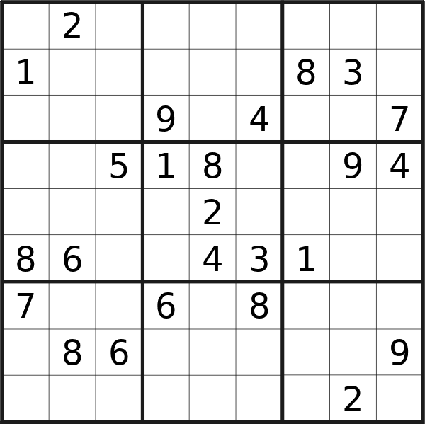 Sudoku puzzle for <br />Saturday, 15th of June 2024