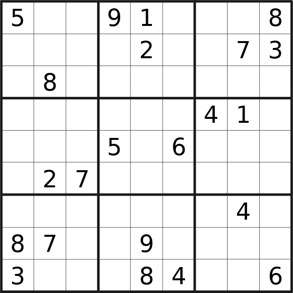 Sudoku puzzle for Wednesday, 17th of July 2024
