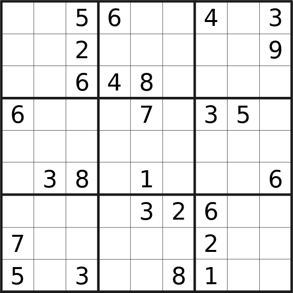 Sudoku puzzle for Wednesday, 31st of July 2024