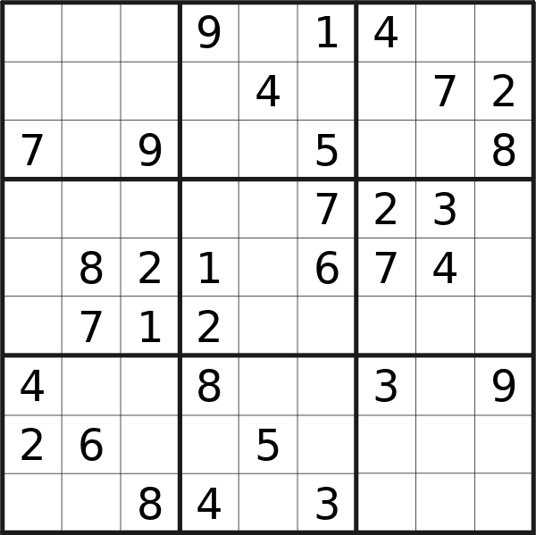 Sudoku puzzle for Monday, 2nd of September 2024