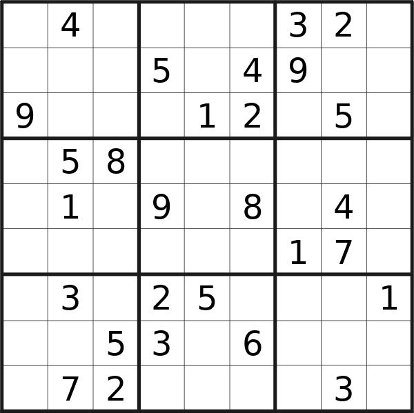 Sudoku puzzle for Tuesday, 3rd of September 2024