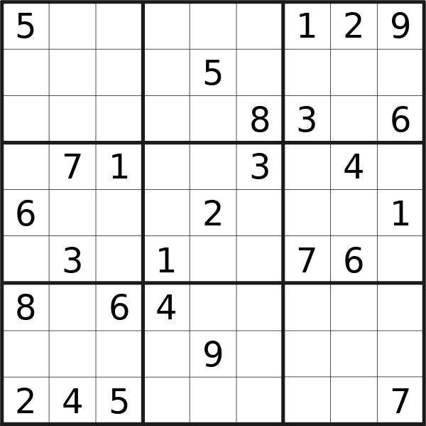 Sudoku puzzle for Wednesday, 4th of September 2024