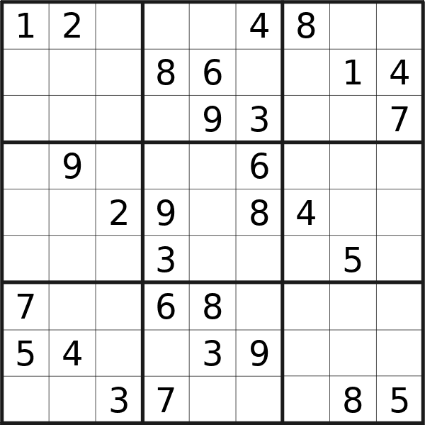 Sudoku puzzle for Tuesday, 17th of September 2024