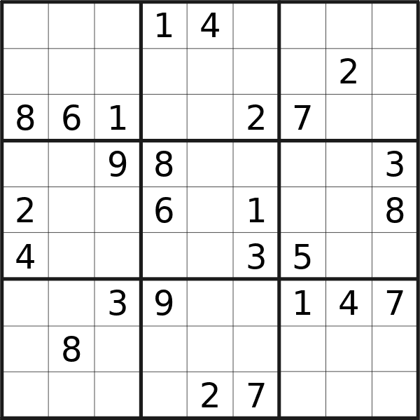 Sudoku puzzle for Wednesday, 25th of September 2024