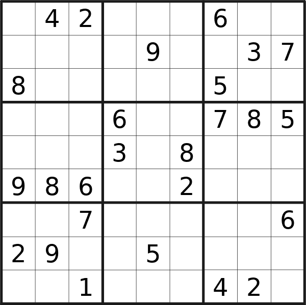 Sudoku puzzle for Friday, 4th of October 2024