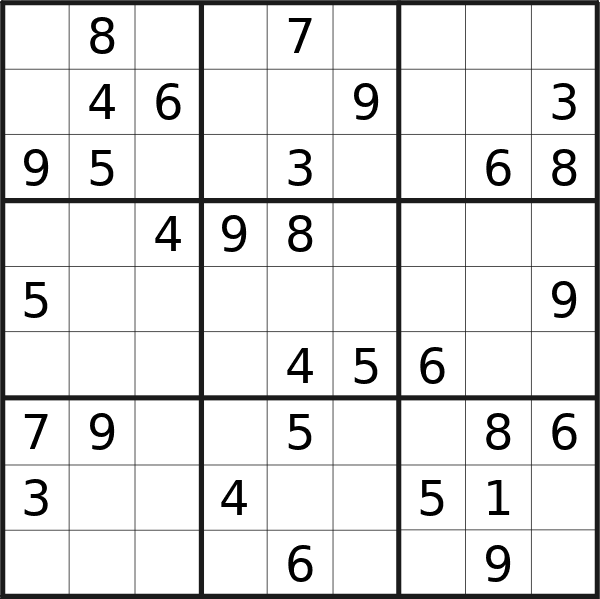 Il sudoku di lunedì scorso