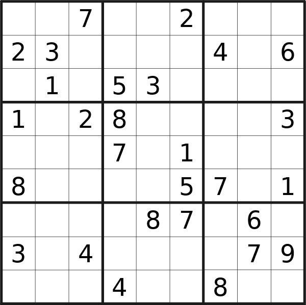 Sudoku puzzle for Sunday, 10th of November 2024