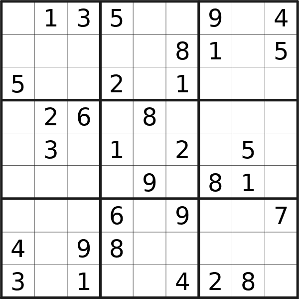 Il sudoku di lunedì 11 novembre 2024