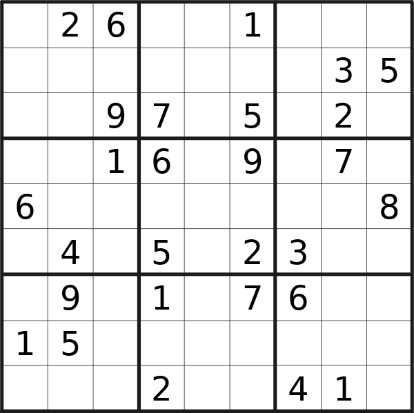 Sudoku puzzle for Friday, 22nd of November 2024