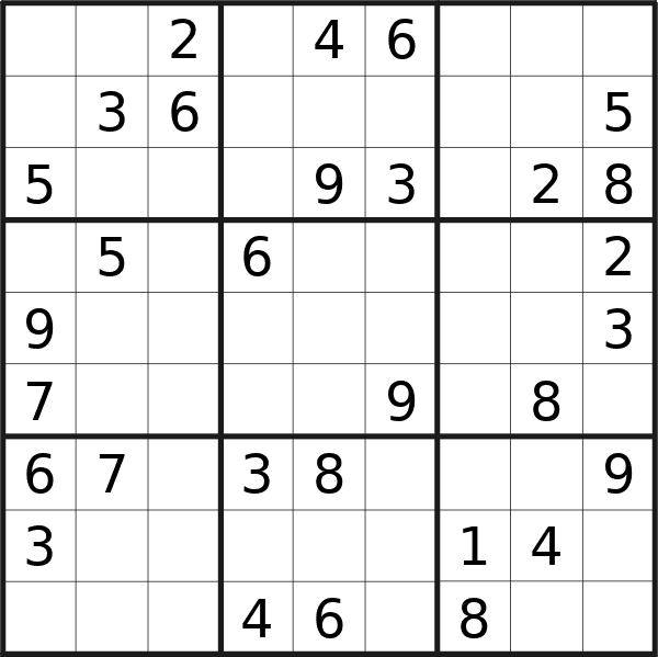 Sudoku puzzle for Friday, 6th of December 2024