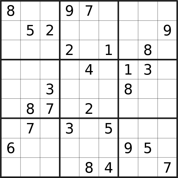 Sudoku puzzle for Tuesday, 10th of December 2024