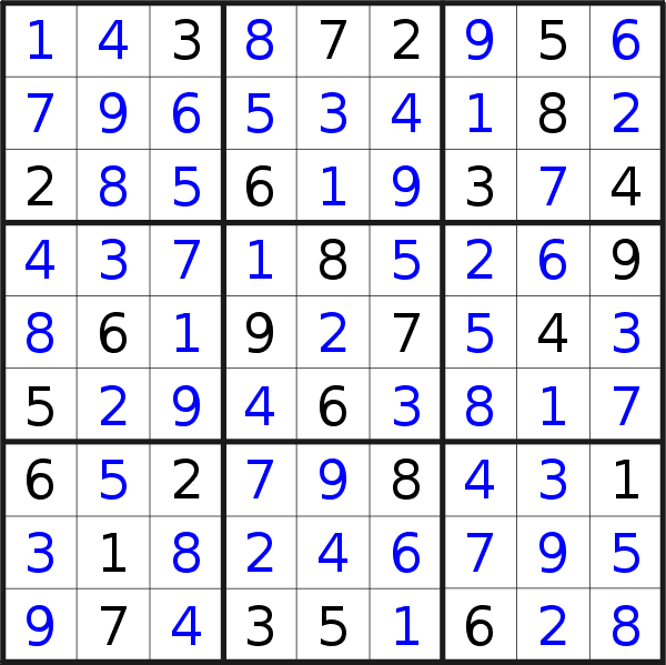 Sudoku solution for puzzle published on Friday, 4th of August 2023