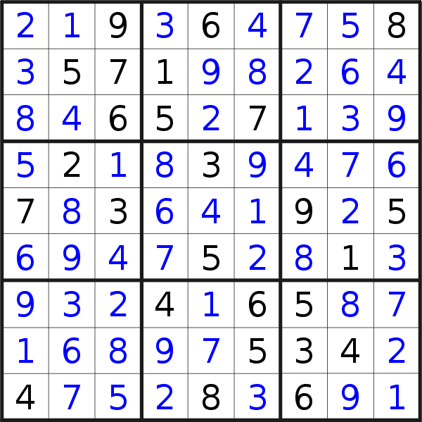 Sudoku solution for puzzle published on domenica 6 agosto 2023