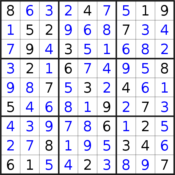 Sudoku solution for puzzle published on martedì 8 agosto 2023