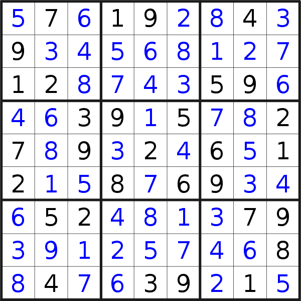 Sudoku solution for puzzle published on mercoledì 30 agosto 2023