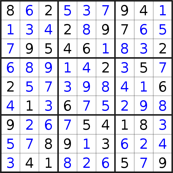 Sudoku solution for puzzle published on Saturday, 2nd of September 2023