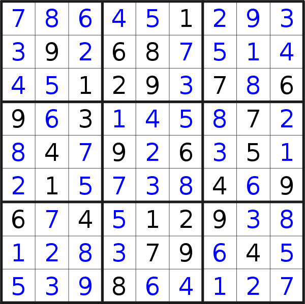 Sudoku solution for puzzle published on Friday, 8th of September 2023