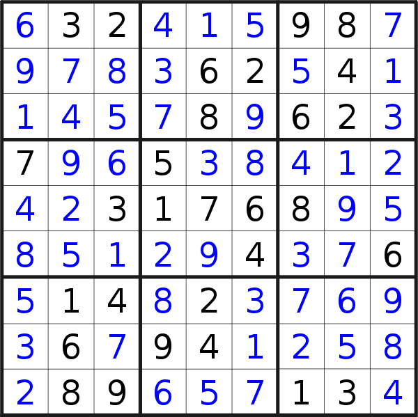 Sudoku solution for puzzle published on sabato 30 settembre 2023