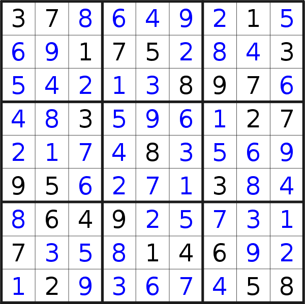 Sudoku solution for puzzle published on Monday, 2nd of October 2023