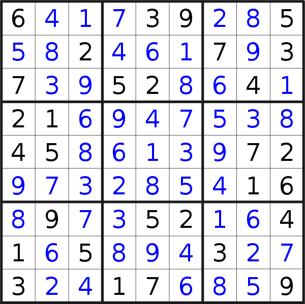 Sudoku solution for puzzle published on Wednesday, 4th of October 2023