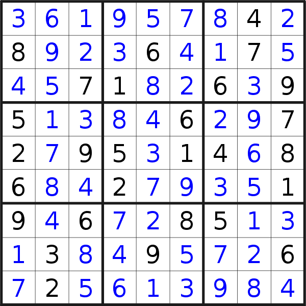 Sudoku solution for puzzle published on martedì 31 ottobre 2023