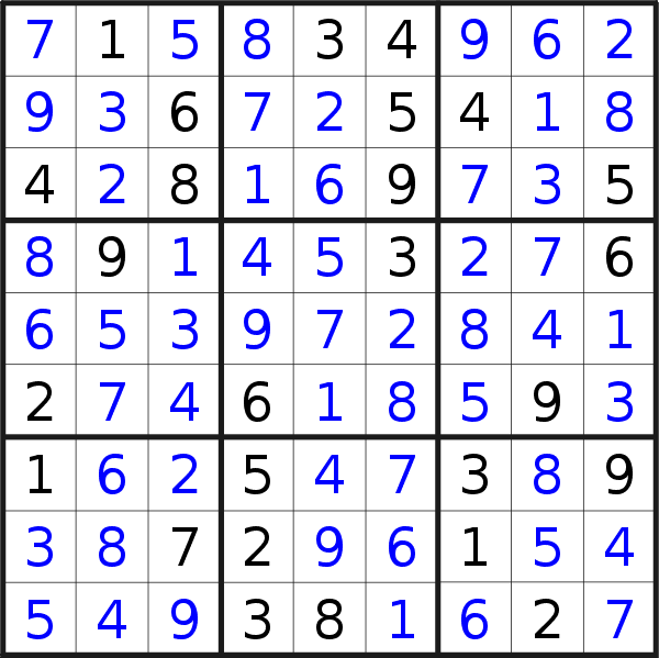 Sudoku solution for puzzle published on lunedì 18 dicembre 2023