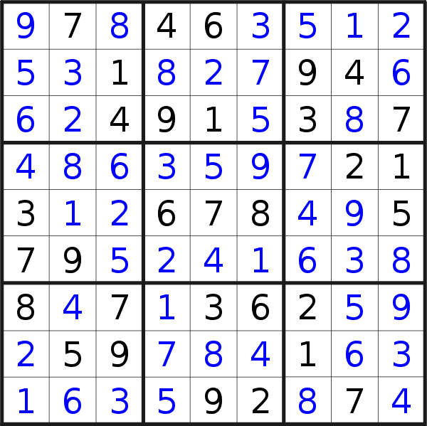 Sudoku solution for puzzle published on mercoledì 27 dicembre 2023