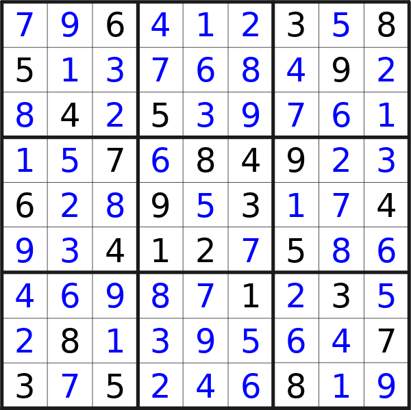 Sudoku solution for puzzle published on Tuesday, 2nd of January 2024