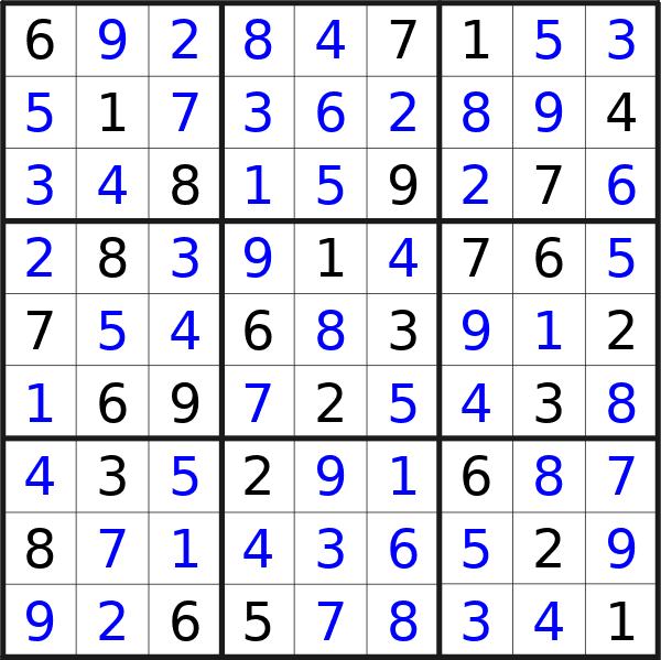 Sudoku solution for puzzle published on lunedì 8 gennaio 2024
