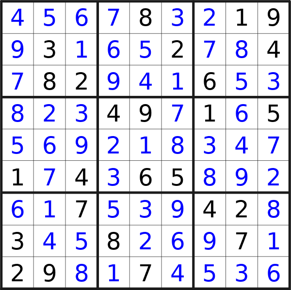 Sudoku solution for puzzle published on Wednesday, 17th of January 2024