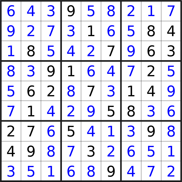 Sudoku solution for puzzle published on Friday, 2nd of February 2024