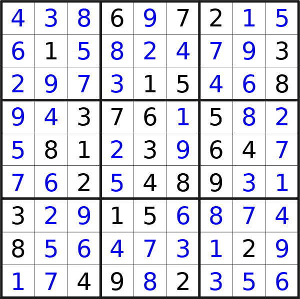 Sudoku solution for puzzle published on lunedì 1 aprile 2024
