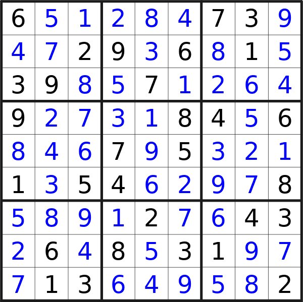Sudoku solution for puzzle published on Tuesday, 4th of June 2024