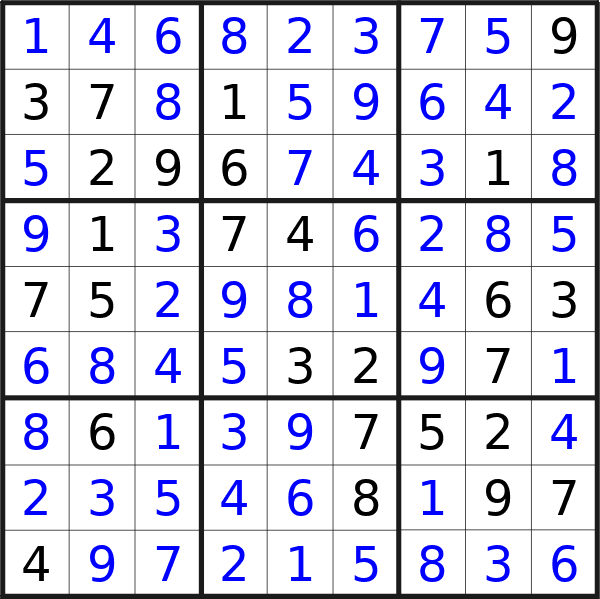 Sudoku solution for puzzle published on Wednesday, 3rd of July 2024