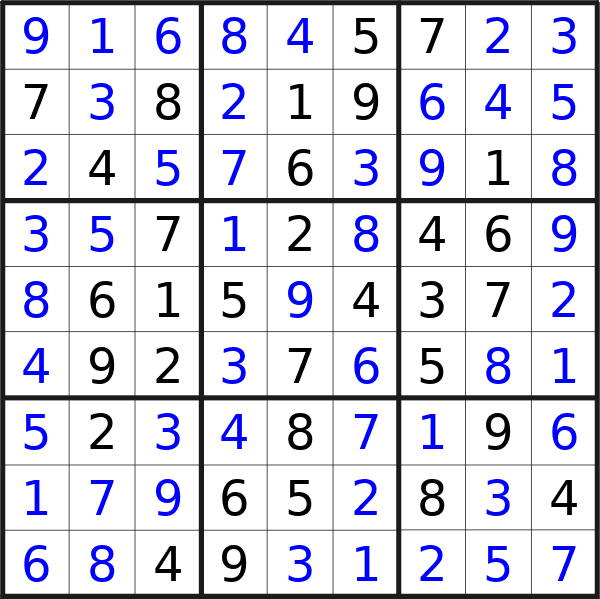 Sudoku solution for puzzle published on Thursday, 4th of July 2024